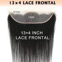 Penutup Depan Renda 13x4 dengan Rambut Bayi, Belahan Bebas, Rambut Manusia Lurus dari Telinga ke Telinga, Garis Rambut Alami, Renda Transparan, Warna Alami untuk Wanita, Cocok untuk Semua Musim - Natural Black - View 12