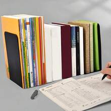 1對可選黑色/白色L型金屬書立，極簡純色啞光金屬防滑設計，適用於辦公室書房桌面書籍雜誌文件支撐架 - 多色 - 查看 7