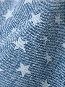 Baby Girl Denim Vest, Korean Style Sweet Star Pattern Design Snowflake Denim Jacket, Autumn/Winter Clothing, Versatile & Comfortable - Medium Wash - View 3