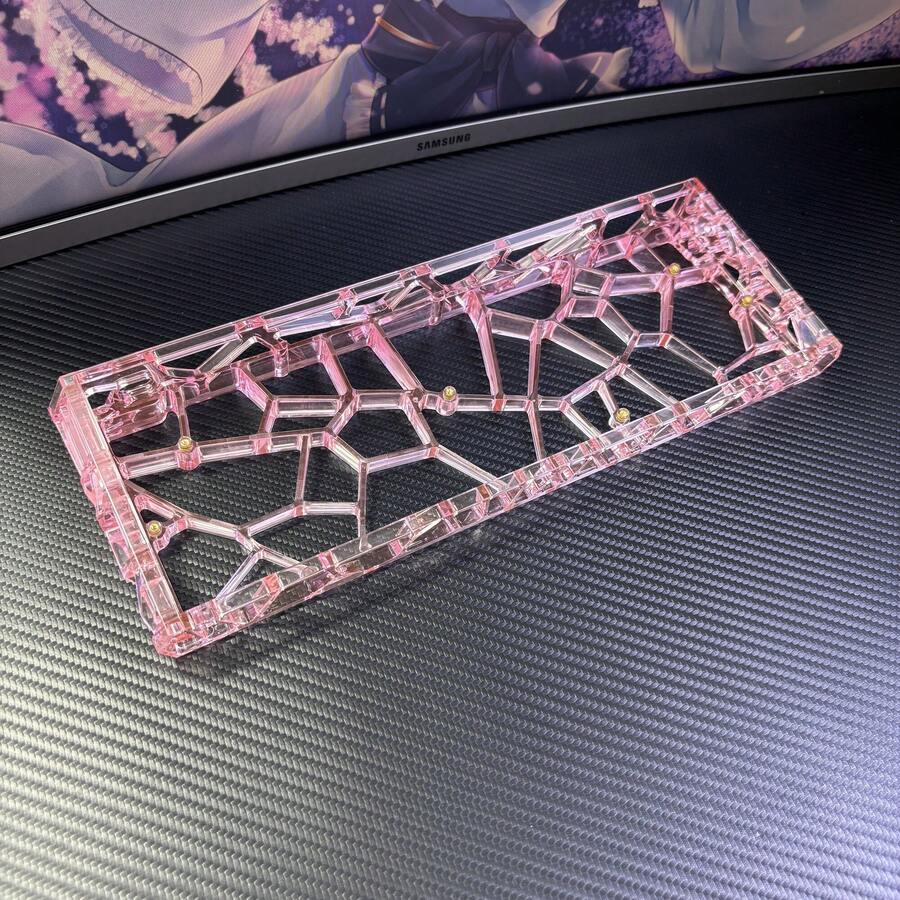 Kit de carcasa transparente para teclado PC, impreso en 3D & moldeado por inyección, compatible con Wooting 60HE y PCB de interruptor magnético, incluye placa difusora - Ver 1