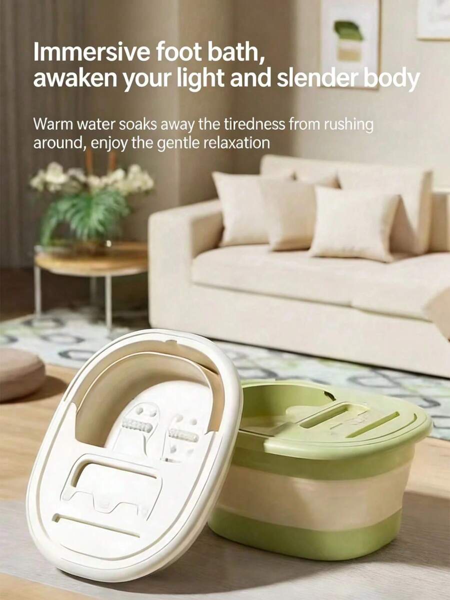 Foldable Portable Home Foot Bath Tub With Massage Beads Deep Soak Leg Tub, No Assembly Required, Easy To Store, Lightweight And Space-Saving, Dual Use For Home And Travel, Relieves Fatigue And Promotes Blood Circulation, Mother's Day Gift