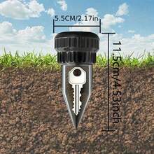 Sprinkler Schlüsselversteck - Realistisches Schlüsselversteck (versteckter Kegel + Abdeckung), Diebstahlsichere Schlüsselaufbewahrungsbox - Wasserdichter Schlüsselsafe für Garten, Hof und Rasen, leicht in den Gartenrasen unterirdisch einzufügen, wasserdicht und korrosionsbeständig - A - Übersicht 9