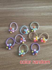 10pcs Children's Multicolor Flower Petal Hair Ties, Princess Floral Hairbands - 彩色 - 查看 7