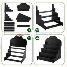 4-Tier Wooden Greeting Card Display Rack, Portable Sticker Display Stand, Suitable For Vendors, Retail Counters, Desktop Display, Trade Show Display - Tiered Storage Rack - View 6