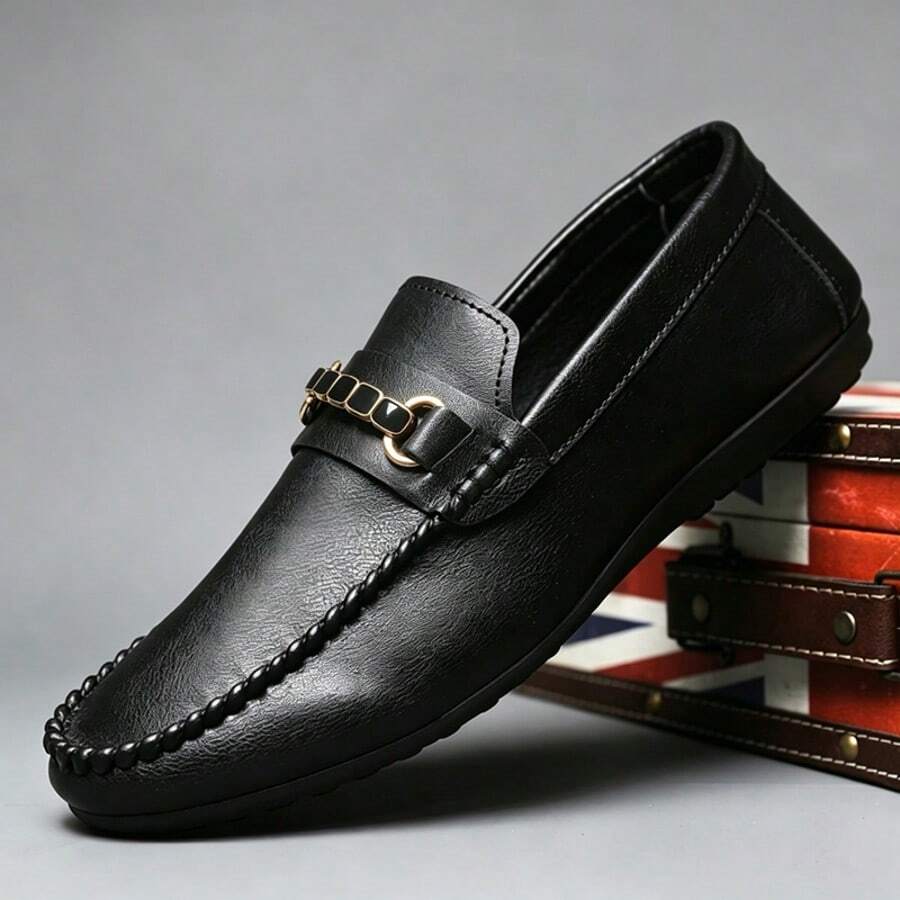 Men's New Casual Loafers, Soft Comfortable Sports Shoes, Outdoor Shoes, Old Money Style Fashion, Autumn - Black - View 1