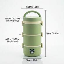 Portable 304 Stainless Steel Thermal Lunch Box, Sealed Leak Proof Bento Box, Dishwasher & Microwave Allowable,Reusable Fruit Salad Food Storage Container, Suitable For Student And Adult Use In School, Office,Picnic, Travel,Back To School - Multicolor - View 29