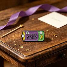 1Pc Cartoon Colorful Battery Enamel Brooch Funny Mental Health Lapel Pin Badge For Men Boys Backpack Jacket Decorative Jewelry Gift - Multicolor - View 3