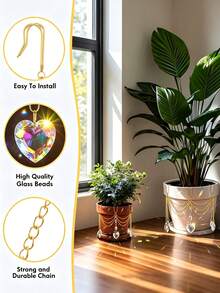 Crystal Light-Catching Ball, Perfect Choice For Decorating Flower Pots, Multi-Functional Hanging Ornament Suitable For Flower Pots, Balcony, Patio, Lawn And Small Garden, Rainbow Maker, Ideal Holiday Gift For Nature Lovers, Friends And Family - Multicolor - View 10