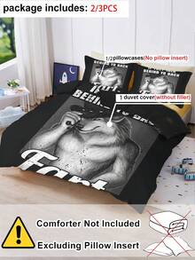 2/3pcs Meme "If They Talk Behind Your Back" Farting Humorous Quirky Detail Bedding Set, Humorous Western Wolf Cowboy Duvet Cover Set, Suitable For Bedroom, Dorm - Multicolor - View 6