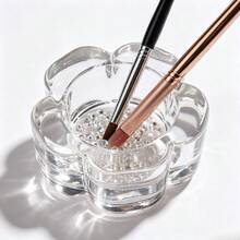 1個花朵造型玻璃美甲杯，迷你美甲刷清洗杯，美甲沙龍多功能美甲工具收納杯，可用於存放珠飾與水鑽 - 彩色 - 查看 7
