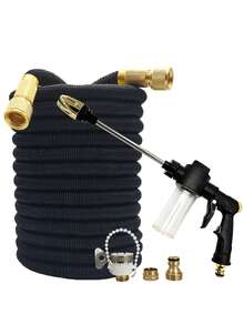 25-125FT Expandable Garden Hose With Foam Water Gun, Metal Connectors, For Garden Watering And Car Washing - A - View 23