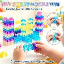 60 piezas - Nee - Bloques de construcción de silicona suave y sensorial - Bloques de construcción realistas para apilar y ensamblar - Juguete interactivo familiar pequeño - Regalo sorpresa para amigos - Multicolor - Ver 11