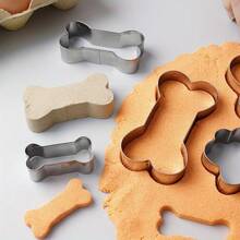 3pcs Stainless Steel Cookie Cutter Set, DIY Cake Baking Dog Bone And Paw Print Shape Molds, Pet Treat Cookie Cutter Tools, For Home Kitchen Use - Multicolor - View 6