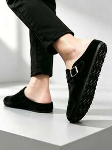 Men's Slippers, Fashionable & Versatile, Thick Soft Sole, Slip-On Casual Sandals - Black - View 6