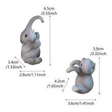 2pcs Resin Elephant Planter Edge Hanging Decor, 2 Different Poses Elephant Planter Edge Ornaments, Mini Potted Plant Accessories, Suitable For Balcony, Garden And Indoor Greenery Display, Desktop, Patio And Shelf Decoration - Elephant Flower Pot Hanger - View 5