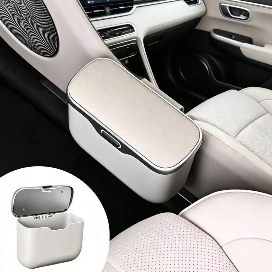 Multifunctional Car Trash Can, Ultra-Fine Fiber Leather, ABS Material, Non-Deforming, Suitable For 99% Of Car Models, Dry And Wet Use, Space-Saving, Non-Destructive Installation, Automatic Storage, Travel Essential, Minimalist Trash Can - Multicolor - View 1