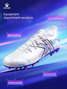 KELME 男士足球鞋，Jidian 5.0 中档 MG 专业比赛短钉鞋，成人日常训练鞋 - 白彩色 - 查看 2
