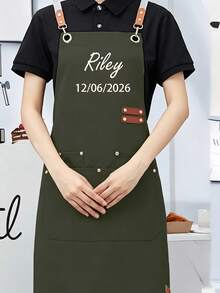 Customizable Chef Apron With Pockets And Adjustable Straps, Customizable Text, Logo, Name, And Graphics, Criss-Cross Design, Suitable For Restaurants, Food Service, And Cafes, Personalized Gift - Multicolor - View 40