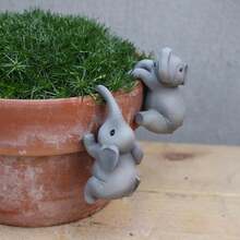 Supporto per vaso da piante a forma di elefante rampante, abbraccio vaso da fiori a forma di tartaruga, statua di tartaruga in resina, abbracci vaso divertenti per vasi da piante, abbraccio vaso da fiori carino, recinzione da giardino, balcone, patio, cortile - Oggetto decorativo - Visualizzare 4