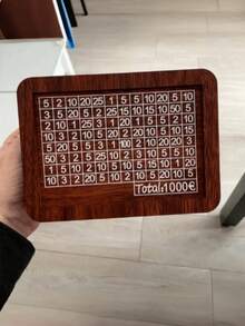 1個木製存錢筒附計數器與歐元目標追蹤器,透明壓克力面板,可擦拭重複使用,多功能居家裝飾,生日與節日禮物首選,硬幣計數存錢筒 - A - 查看 11