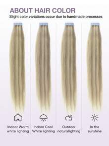 20 piezas de extensiones de cabello con cinta adhesiva, cabello humano real, 14-22 pulgadas, cinta adhesiva indolora de doble cara, extensiones de cabello con cinta adhesiva invisibles, rectas, adecuadas para fiestas, disfraces de Halloween - S18/613 - Ver 8
