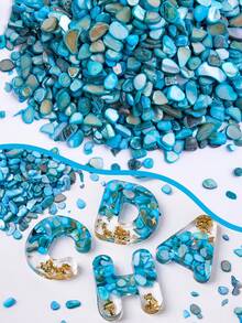 1 Bag/100g Decorative Colorful Shell Beads, Blue Shell Filling Material, Suitable For Silicone Mold Filling, DIY Crafts, Epoxy Resin Molds, Creative Keychains, Jewelry Making - Blue - View 1