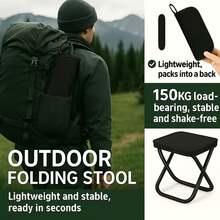 1pc Aluminum Alloy Folding Chair, Portable Lightweight Stool With Storage Bag, Picnic Camping Travel Outdoor Seat - Multicolor - View 2