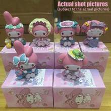 Sanrio 盲盒 My Melody 茶會搖搖馬神秘系列，粉色可愛動漫風角色，柔和配色，附多件配件，適合桌面裝飾與展示，收藏級動漫公仔盲盒 - 彩色 - 查看 12