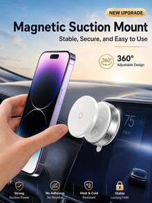 360° Rotating Magnetic Car Phone Holder, Adjustable Vacuum Magnetic Phone Mount, Rotating Vacuum Suction Cup No Glue Needed, Suitable For Car/Gym/Mirror/Smooth Surface Hands-Free Installation, Compatible With All Smartphones - Multicolor - View 7