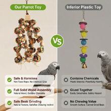1pc Bird Supplies Pet Supplies Bird Cage Hanging Decor Bird Toy Accessories Bird Training Supplies Colorful Woven Bark Parrot Chewing Hanging String For Medium To Large Parrots African Grey Macaws (Random Color) - A+B - View 6