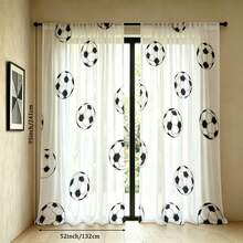 2 buah Tirai Cetak Sepak Bola Dinamis Datar 2D, Cetak Digital 2D, Cocok untuk Musim Semi/Panas, Hadiah, Kamar Tidur, Anti Nyamuk, Kantor, Ruang Tamu, Desain Semi-Transparan Artistik, Dapat Dicuci dengan Mesin - MultiWarna - View 13