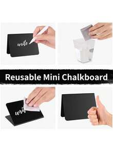 1/7/5/10/14pcs Small Chalkboard Signs, Approx. 4"X3", Easy To Write And Erase - Food Labels, Buffet, Party, Table, Wedding, Bakery, Wedding Signage, Wedding Reserved Seat Signs, Table Cards - Multicolor - View 6