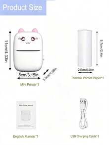 MOREKA Mini Portable Bluetooth Thermal Printer - Pink - View 3