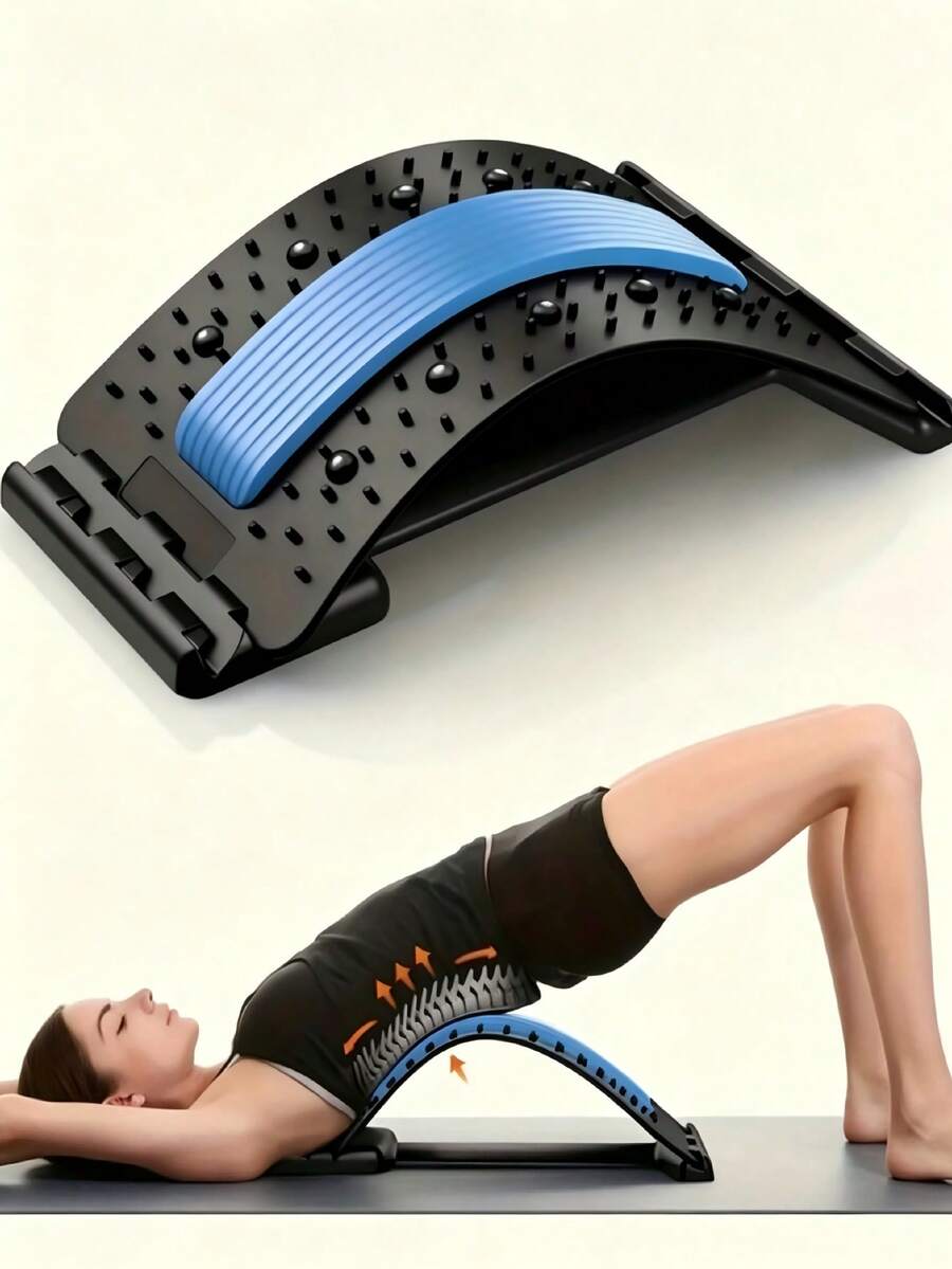 1pc Back Stretching And Waist Support Device, Suitable For Home, Office And Gym Use, Helps Relieve Pain For People With Herniated Disc, Sciatica, Scoliosis And Lower Back Discomfort - Multicolor - View 1