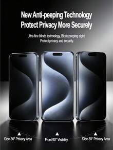 NNBILI 3片裝隱私防窺磨砂手機螢幕保護貼,全螢幕覆蓋,相容 iPhone 18 Pro Max/18 Pro/18/17 Pro Max/17 Pro/17 Air/17/16E/16 Pro Max/16 Pro/16 Plus/16/15 Pro Max/14 Pro Max/13 Mini/12/11/XS MAX/XR/8/7 Plus 系列,觸感滑順、防指紋、防眩光、易安裝,可搭配手機殼使用 - 黑色 - 查看 3