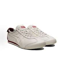 Asics Authentic Onitsuka Tiger Mexico 66 Leather Sneakers - White/Blue/Red Classic Low-Top | Premium Japanese Heritage Footwear | Slim-Profile Lightweight Trainers - 白色紅色 - 查看 3