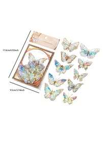40/20/10PCS/Set PET Butterfly Self-Adhesive Stickers, Waterproof Transparent Stickers, Suitable For Scrapbooking, Journaling, Planner, Autumn Notebook Decoration, Christmas Window Decoration - Multiple Styles - View 2