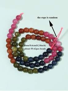 1 Strand 4/6/8/10mm Multicolor Natural Stone Beads Tourmaline Tiger Eye Agates Shell Loose Spacer Beads For Jewelry Making DIY Bracelets Accessories - Multicolor - View 37