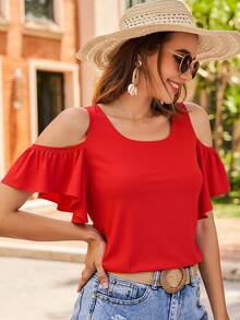 Women Tops - Red - View 4