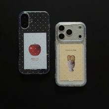 Shiny Starlight Transparent Phone Case, Compatible With 17 Pro Max/16/15/14/13/12 Pro Max/11, Cute Dreamy Glitter Shockproof Protective Cover, Korean Style Gift - Little White Polka Dots - View 19