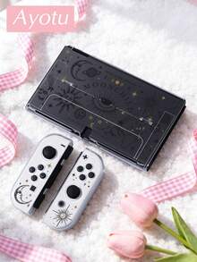 Ayotu 1pc Sun Moon Star Pattern Compatible With Switch2/Switch NS/Switch OLED Game Console Protective Shell, New Generation TPU Soft Shell, Universal Game Controller Protective Case, Switch Controller Protective Case, Switch Game Accessories, Anti-Drop, Anti-Slip, Anti-Scratch, Fashionable, Autumn Romantic/Back To School Gift/Valentine's Day Gift/Christmas Gift/Halloween Gift - Multicolor - View 14