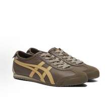 Asics Authentic Onitsuka Tiger Mexico 66 Leather Sneakers - White/Blue/Red Classic Low-Top | Premium Japanese Heritage Footwear | Slim-Profile Lightweight Trainers - 棕色 - 查看 3