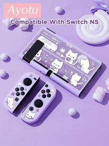 可愛貓咪保護殼，相容於 Switch/Switch OLED/Switch Lite/Switch 2 (2025)，無需取下保護殼即可安裝至底座 - 彩色 - 查看 3