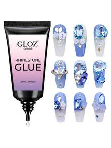 GLOZ 30ML Nail Rhinestone Glue For Nails, Super Strong Gel Nail Glue For Nail Charm 3D Nails Bling Gel For Decoration Gem Nail Art Jewel Diamonds Cured Need UV/LED Beauty Gift - Clear - View 9