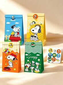 SNOOPY Cartoon Pattern Decorative Gift Packaging Bag Candy Snack Decorative Tote Bag Cartoon Theme Party , Gift Bag - Multicolor - View 5
