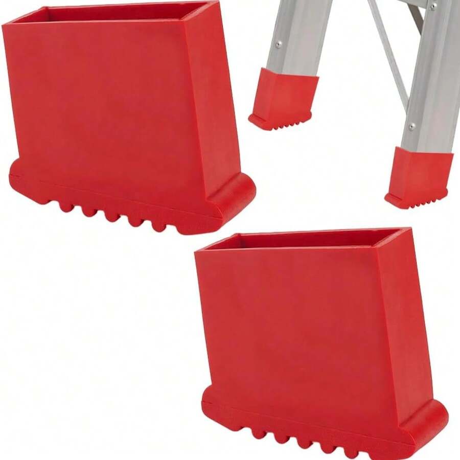 Rectangular Aluminum Ladder Feet Covers, Non-Slip Wear-Resistant Rubber End Caps, Step Ladder Foot Pads, Anti-Corner Protective Rubber Tubing Tips - C - View 1