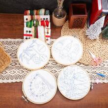 1 Set DIY Christmas Embroidery Kit, Handmade Embroidery Beginner Set, Cross Stitch Floral Pattern, Christmas Decor, Bedroom Living Room Winter Handmade Decoration, Sewing Practice, Hanging Ornament Holiday Decoration, Personalized Gift, Home Craft Activity - Multiple Styles - View 8