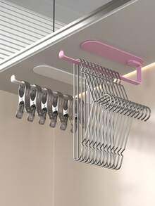 No-Drill Wall-Mounted Towel Rack, Strong Load Capacity Single Bar Holder For Towels And Washcloths, Space-Saving Bathroom Organizer, Perfect For Home And Kitchen Use, For Bathroom And Kitchen Towel Storage - Multicolor - View 11
