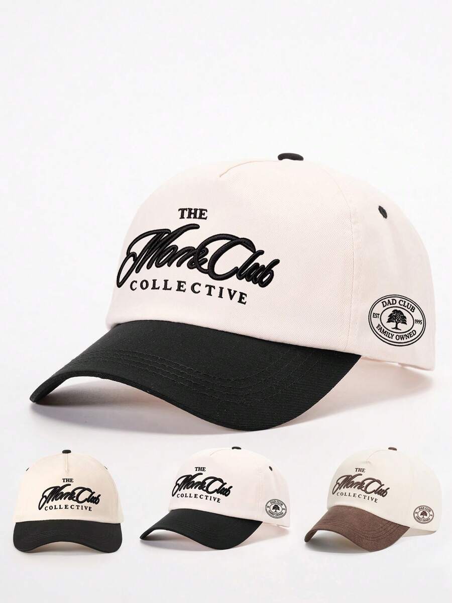 1 Stück Herren The Mare Club Collective Trucker Cap, personalisierte Buchstaben-Stickerei Baseballkappe, Street Fashion 5-Panel Kappe, Outdoor Sonnenschutz Freizeitkappe für Frühling/Herbst Reisen, Strandurlaub - Verschiedenfarbig - Übersicht 1