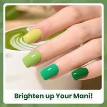 Beetles 6 Colors Green Picnic Green Gel Nail Polish Set, Pastel Green Gel Polish Kit, Soak Off UV LED Nail Art Manicure - 6 Colors Green Picnic Green - 查看 5